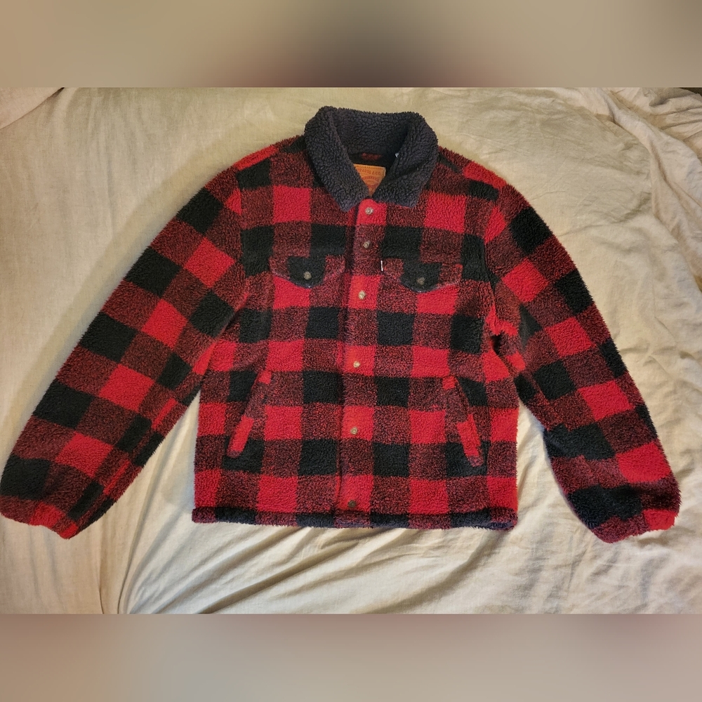 Levi's Sherpa Trucker Jacket Buffalo Plaid